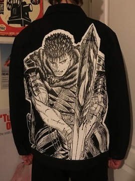 Berserk ręcznie malowana kurtka jeansowa anime