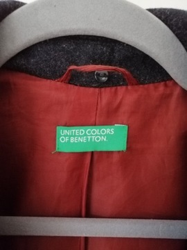 Wełniany płaszcz United Colors of Benetton