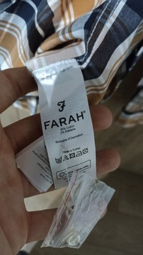 Koszula męska wyjściową w kratę  brązowa Farah