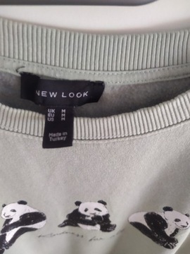 NEW LOOK bluza miętowa pandy panda oversize 38 M L