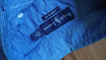 Ralph Lauren koszula męska L niebieska kratka 