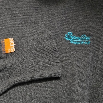 Sweter vintage Superdry bawełna kaszmir szary M