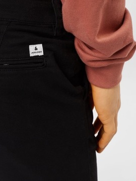 Męskie spodnie chino na co dzień i elegancko czarne Jack&Jones W30 L30