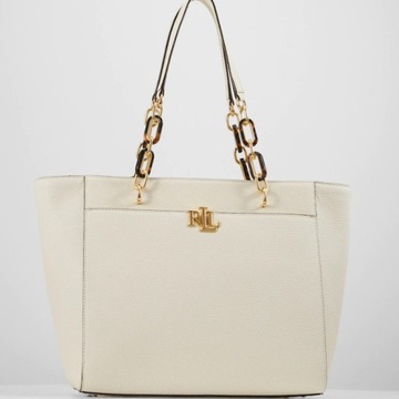 LAUREN RALPH LAUREN TOREBKA SKÓRA CREAM SHOPPER