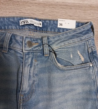 Jeansowe spodnie Zara 36