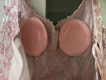 Sukienka wieczorowa maxi różowa liliowa XL 42