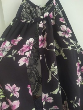 H&M Sukienka w kwiaty z koronką wesele XXS XS