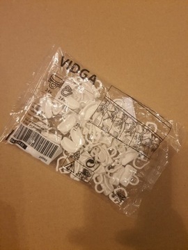 VIDGA IKEA Ślizgi i haczyki do zasłon, biały