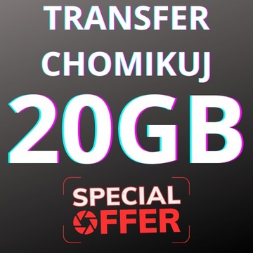 TRANSFER CHOMIKUJ 20GB | DOSTAWA 24/7 | 30 DNI