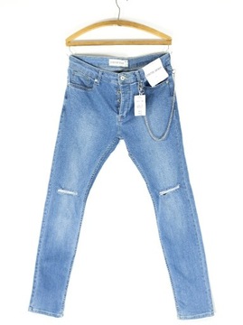 Topman Stretch Skinny W 34 L 34 nowe jeansy rurki 