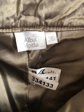 Nowe, skórzane spodnie Alba Moda, skóra nat. S
