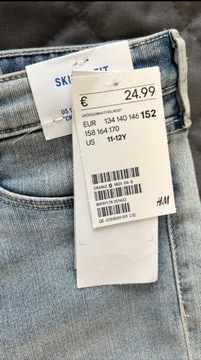 H&M Spodnie jeans damskie nowe z metką 152 rozm
