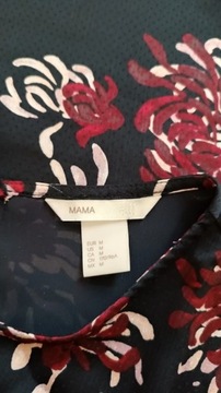 Granatowa sukienka w kwiaty 38/M H&M Mama