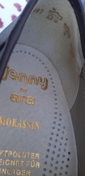 Jenny bei Ara skórzane mokasyny półbuty damskie 36