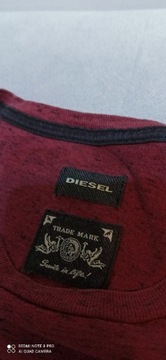 Diesel  t-shirt  oryginalna bordowa koszulka  rozmiar  L, M