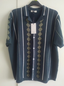 GRACE KARIN Koszulka polo romby vintage XXL