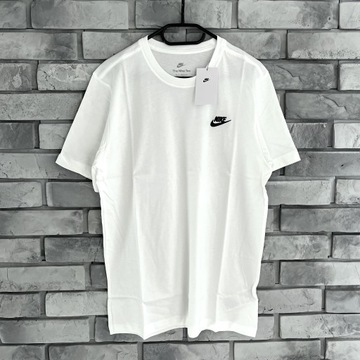 Koszulka t-shirt nike haft logo tee biala white swoosh tech drill air
