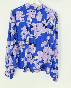 Yas koszula z wiskozy w kwiaty niebieskie wzory 