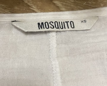 Mosquito XS/S Top z wiązaniem i szorty muślinowe białe