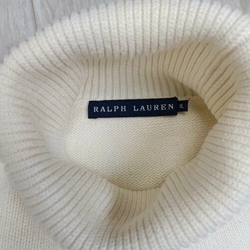 Ralph Lauren oryginalny kremowy golf sweter  XL