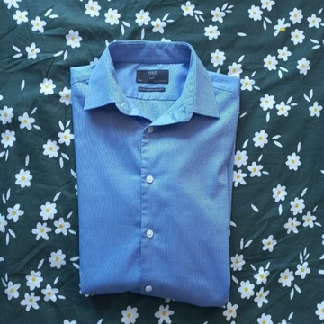 niebieska męska koszula Marks&Spencer slim fit