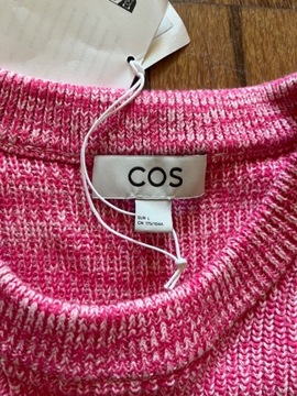 różowa bawełniana kamizelka COS L oversize