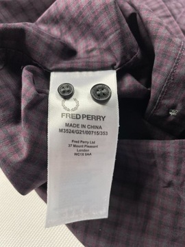 Fred Perry: Fioletowa Koszula w Kratkę, Rozmiar S