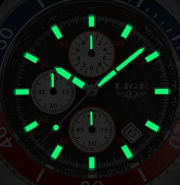 Zegarek męski LIGE 44mm LUMA obracany BEZEL 3ATM