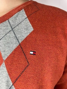 Bawełniany Sweter w serek Tommy Hilfiger XL