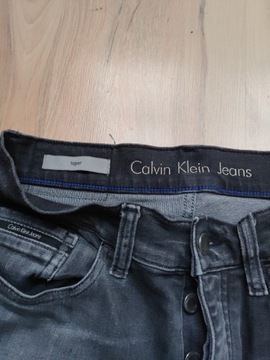 Calvin Klein Traper 30/32 rurki szare wysoki stan