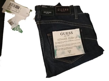 GUESS NOWE JEANSY PUSH UP SKINNY FIT CURVE W25 L30