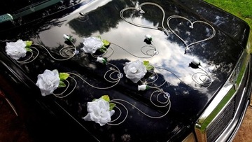 Dekoracja samochodu ozdoby na auto do ślubu Serca