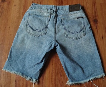 Superdry szorty jeansowe męskie W30 loose jasnoniebieskie przecierane lato