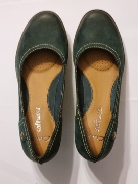 Buty Clarks, soft wear, zielone, baleriny 