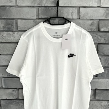 Koszulka t-shirt nike haft logo tee biala white swoosh tech drill air