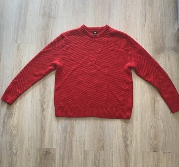 Sweter czerwony męski H&M