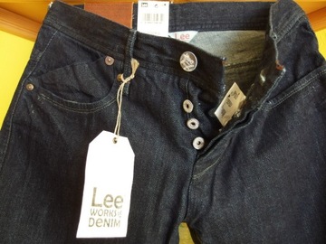 NOWE jeansy/spodnie LEE WORKS of Denim 82 cm.pas