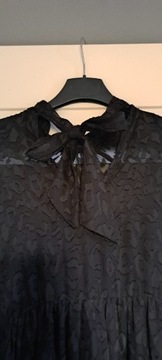 Ex Lipsy czarna szyfonowa sukienka S/36