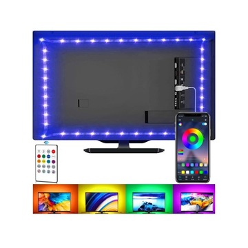 TAŚMA LED 5050 RGB 5m TV USB -BLUETOOTH, PILOT 