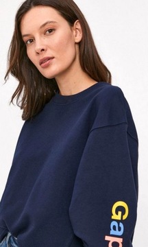 GAP krótka bluza crop z logo na rękawie