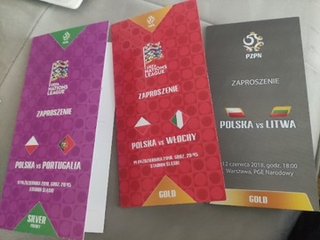 Polska-Włochy, Portugalia,Litwa 2018 zaproszenia