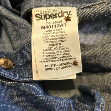 Koszula jeansowa Superdry 100% bawełna granatowa L