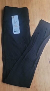 Legginsy prążkowane damskie czarne S/M