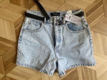 Jeansowe szorty z paskiem, reserved 36 NOWE