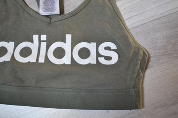 Adidas biustonosz sportowy khaki crop top bluzka S