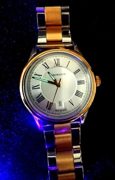 Męski Aerowatch Slim Swiss 50M Saphire Gold 41 mm