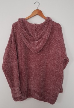 Sweter z kapturem i kieszonką różowy Reserved