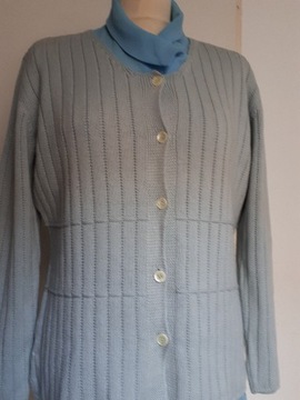 Morgano sweter rozpinany szaro-niebieski 42