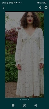 Beżowa sukienka maxi Atelier Reve 38(100%wiskoza )