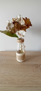 Wazon szklany ozdobna butelka z kwiatem diy 
